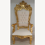 A Beautiful Emperor Rose Large Ornate Throne Chair Shown In Gold Leaf And With Crystal Diamond Buttons 3 - Hampshire Barn Interiors - A Beautiful Emperor Rose Large Ornate Throne Chair Shown In Gold Leaf And With Crystal Diamond Buttons -
