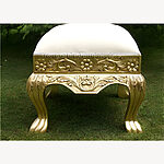 A Gold Leaf Heavily Carved Wedding Or Event Or Home Stool Ottoman Seat 4 - Hampshire Barn Interiors - A Gold Leaf Heavily Carved Wedding Or Event Or Home Stool / Ottoman Seat -