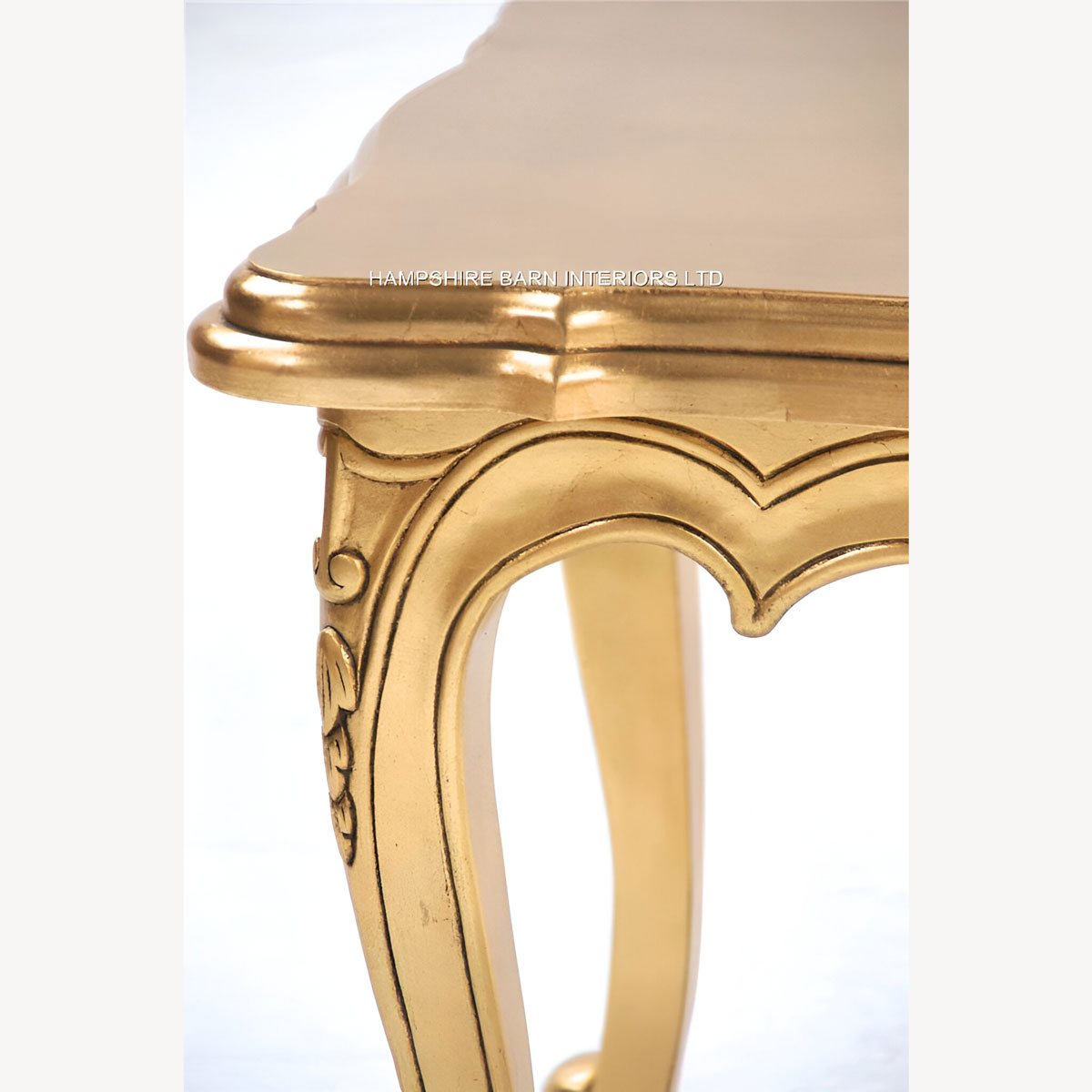 A Gold Leaf Ornate Chateau Style Side Lamp Table 2 - Hampshire Barn Interiors - A Gold Leaf Ornate Chateau Style Side / Lamp Table -