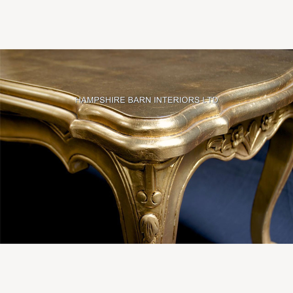 A Gold Leaf Ornate Chateau Style Side Lamp Table 3 - Hampshire Barn Interiors - A Gold Leaf Ornate Chateau Style Side / Lamp Table -