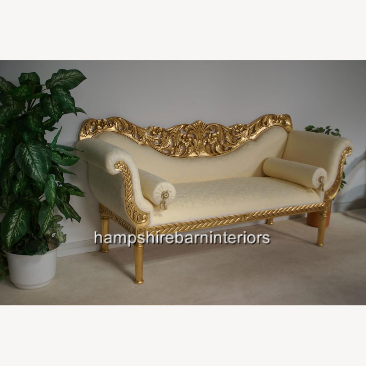 A Prianka 3 Piece Wedding Set Sofa Plus Two Chairs In Gold Leaf And Cream Optional Separate Stools Available 6 - Hampshire Barn Interiors - A Prianka 3 Piece Wedding Set (Sofa Plus Two Chairs) In Gold Leaf And Cream (Optional Separate Stools Available) -