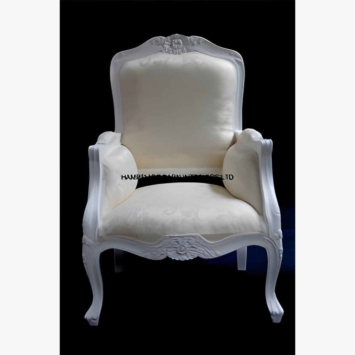 Antique White Wedding Stage Set 3 Piece Chaise Plus Two Matching Chairs With Crystals 4 - Hampshire Barn Interiors - Antique White Wedding Stage Set 3 Piece Chaise Plus Two Matching Chairs With Crystals -