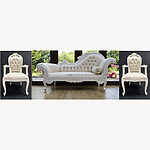 Antique White Wedding Stage Set 3 Piece Sofa Plus 2 X Chairs As Shown In Photo With Crystals 1 - Hampshire Barn Interiors - Antique White Wedding Stage Set 3 Piece Sofa Plus 2 X Chairs As Shown In Photo With Crystals -