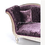 Beautiful Silver Leaf Ornate Platinum Chaise With Crushed Purple Mulberry Velvet 5 - Hampshire Barn Interiors - Beautiful Silver Leaf Ornate Platinum Chaise With Crushed Purple Mulberry Velvet -