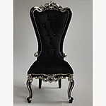 Black Mayfair Dining Throne Black And Silver Baroque With Crystal Buttons 3 - Hampshire Barn Interiors - Black Mayfair Dining Throne Black And Silver Baroque With Crystal Buttons -