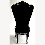 Black Mayfair Dining Throne Black And Silver Baroque With Crystal Buttons 4 - Hampshire Barn Interiors - Black Mayfair Dining Throne Black And Silver Baroque With Crystal Buttons -