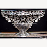 Bouquet De Fleur Silver Leaf Hall Console Table Flower Carved Mahogany Also In Gold 2 - Hampshire Barn Interiors - Bouquet De Fleur Silver Leaf Hall Console Table Flower Carved Mahogany ( Also In Gold) -