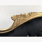 Charles Louis Cuddler Love Seat Chaise Sofa In Gold Leaf Frame With Black Velvet And Crystals 3 - Hampshire Barn Interiors - Charles Louis Cuddler Love Seat Chaise Sofa In Gold Leaf Frame With Black Velvet And Crystals -