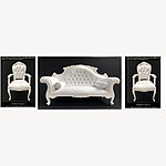 Charles Louis Cuddler Love Seat Wedding Set White Gloss With Crystals Sofa Plus Two Chairs 1 - Hampshire Barn Interiors - Charles Louis Cuddler Love Seat Wedding Set White Gloss With Crystals Sofa Plus Two Chairs -