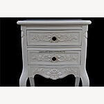Chateau French Style White Painted Bedside Cabinet Or Lamp Table 2 Drawers 2 - Hampshire Barn Interiors - Chateau French Style White Painted Bedside Cabinet Or Lamp Table 2 Drawers -