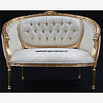 Double Ended Gold Ivory French Louis Ornate Chaise Longue Sofa Home Salon 1 - Hampshire Barn Interiors - Double Ended Gold Ivory French Louis Ornate Chaise Longue Sofa Home Salon -