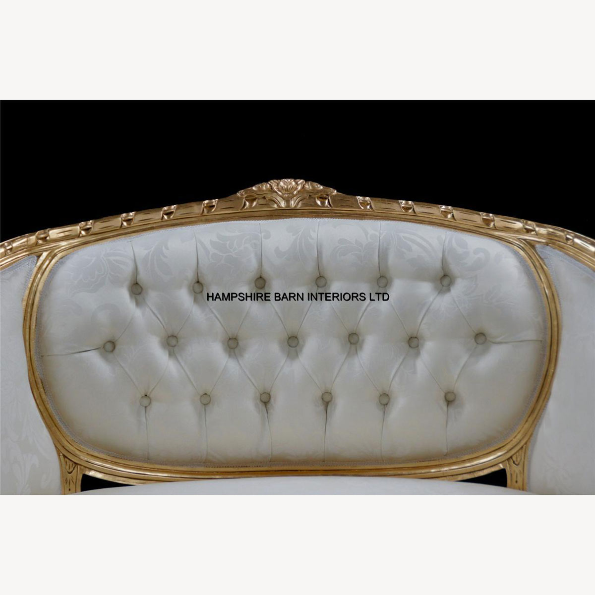 Double Ended Gold Ivory French Louis Ornate Chaise Longue Sofa Home Salon 3 - Hampshire Barn Interiors - Double Ended Gold Ivory French Louis Ornate Chaise Longue Sofa Home Salon -