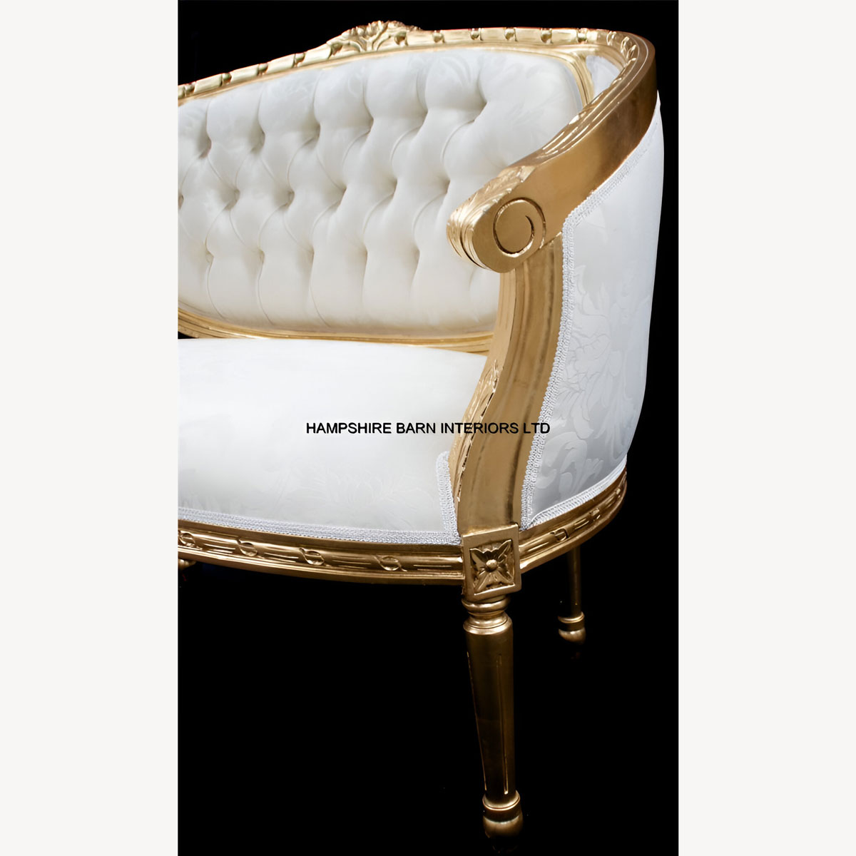 Double Ended Gold Ivory French Louis Ornate Chaise Longue Sofa Home Salon 5 - Hampshire Barn Interiors - Double Ended Gold Ivory French Louis Ornate Chaise Longue Sofa Home Salon -
