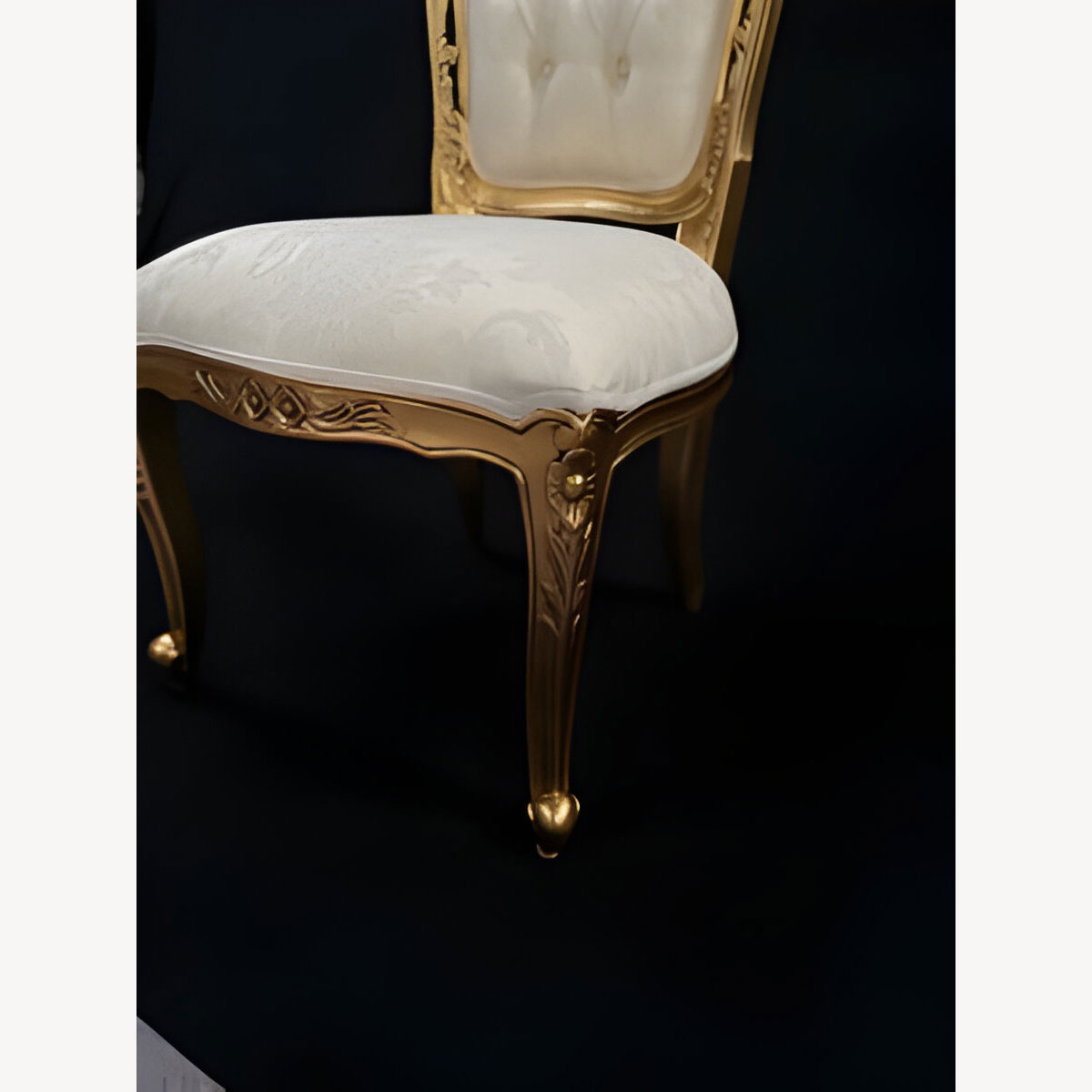 Franciscan Chair In Gilded Gold And Ivory Cream Dining Or Occasional 3 - Hampshire Barn Interiors - Franciscan Chair In Gilded Gold And Ivory Cream (Dining Or Occasional) -