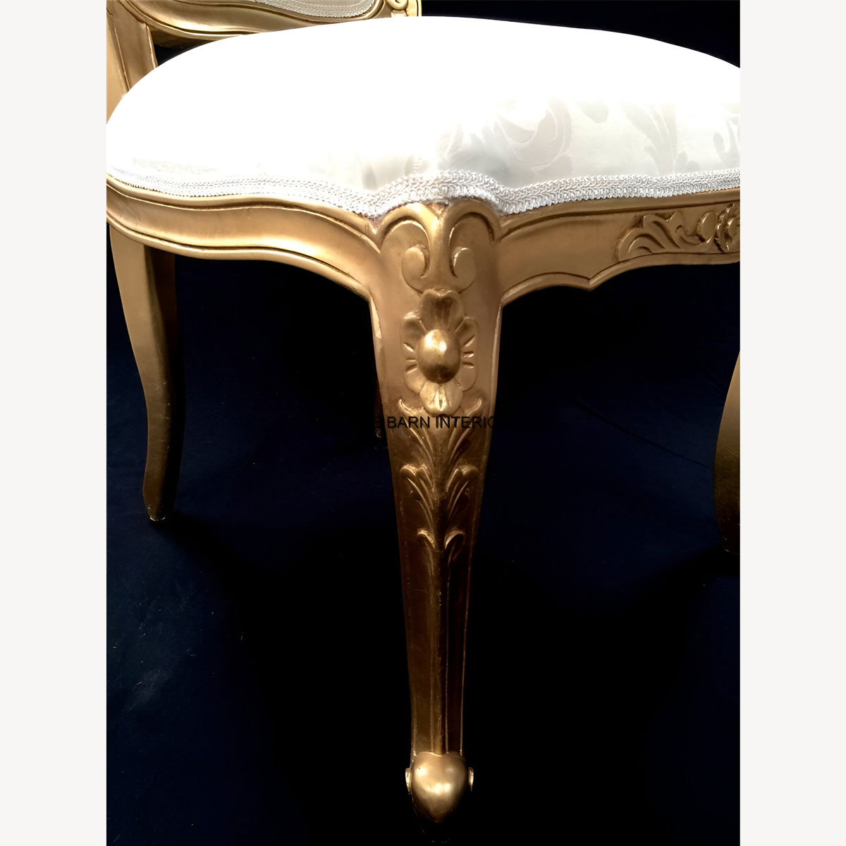 Franciscan Chair In Gilded Gold And Ivory Cream Dining Or Occasional 4 - Hampshire Barn Interiors - Franciscan Chair In Gilded Gold And Ivory Cream (Dining Or Occasional) -