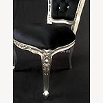 Franciscan Chair In Silver Leaf Black Velvet And Crystals Dining Or Occasional 2 - Hampshire Barn Interiors - Franciscan Chair In Silver Leaf Black Velvet And Crystals (Dining Or Occasional) -