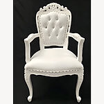 Franciscan Wedding Or Dining Chair Gloss White With White Faux Leather With Crystal Buttons 1 - Hampshire Barn Interiors - Franciscan Wedding Or Dining Chair Gloss White With White Faux Leather With Crystal Buttons -
