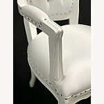 Franciscan Wedding Or Dining Chair Gloss White With White Faux Leather With Crystal Buttons 4 - Hampshire Barn Interiors - Franciscan Wedding Or Dining Chair Gloss White With White Faux Leather With Crystal Buttons -