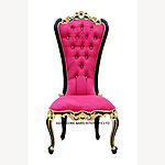 Fuchsia Pink Chair Mayfair Dining Throne Black And Gold Baroque With Crystal Buttons 1 - Hampshire Barn Interiors - Fuchsia Pink Chair Mayfair Dining Throne Black And Gold Baroque With Crystal Buttons -