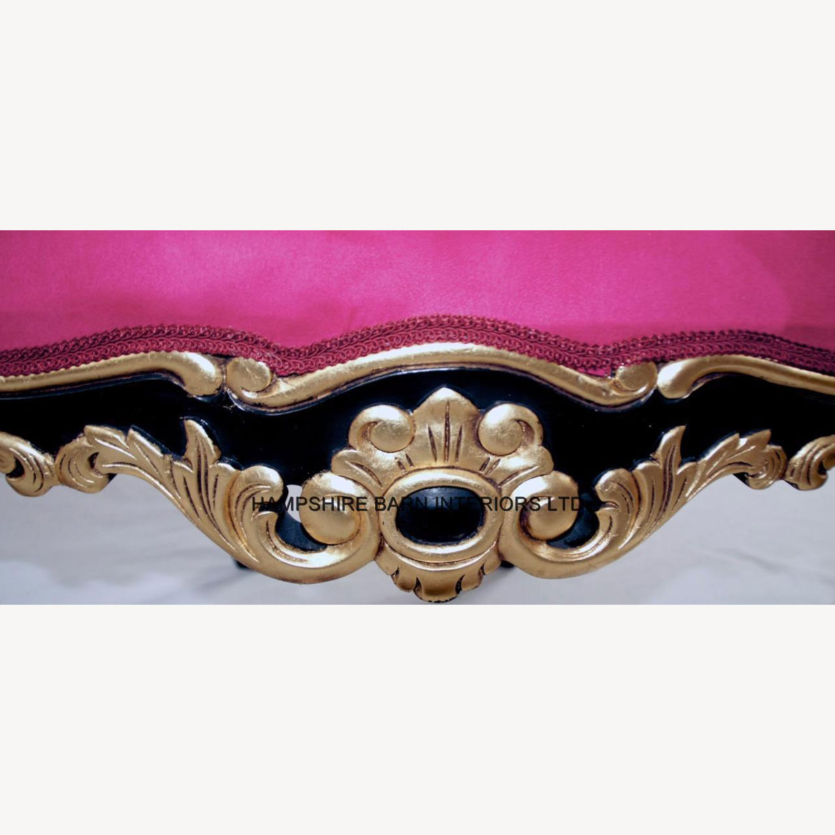 Fuchsia Pink Chair Mayfair Dining Throne Black And Gold Baroque With Crystal Buttons 3 - Hampshire Barn Interiors - Fuchsia Pink Chair Mayfair Dining Throne Black And Gold Baroque With Crystal Buttons -