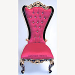 Fuchsia Pink Chair Mayfair Dining Throne Black And Gold Baroque With Crystal Buttons 4 - Hampshire Barn Interiors - Fuchsia Pink Chair Mayfair Dining Throne Black And Gold Baroque With Crystal Buttons -