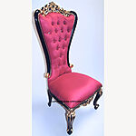 Fuchsia Pink Chair Mayfair Dining Throne Black And Gold Baroque With Crystal Buttons 5 - Hampshire Barn Interiors - Fuchsia Pink Chair Mayfair Dining Throne Black And Gold Baroque With Crystal Buttons -