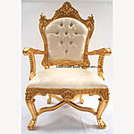 Gold Leaf Diamond Trono Ultimo Di Diamante With Ivory Cream Fabric Upholstery Kings Throne With Crystals 1 - Hampshire Barn Interiors - Gold Leaf Diamond Trono Ultimo Di Diamante With Ivory Cream Fabric Upholstery Kings Throne With Crystals -