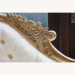 Gold Leaf Medium Hampshire Chaise In Ivory Cream Fabric 3 - Hampshire Barn Interiors - Gold Leaf Medium Hampshire Chaise In Ivory Cream Fabric crystal buttoning -