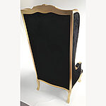 Gold Ornate High Back Porters Arm Chair In Black Crushed Velvet With Crystals 3 - Hampshire Barn Interiors - Gold Ornate High Back Porters Arm Chair In Black Crushed Velvet With Crystals -