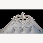 Grand Knightsbridge Bed Shown In Antique White Frame With White Faux Leather Fabric 3 - Hampshire Barn Interiors - Grand Knightsbridge Bed Shown In Antique White Frame With White Faux Leather Fabric -