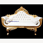 Ornate Palace Wedding Sofa In Gold Leaf Frame And Ivory Cream Fabric With Crystal Buttons 2 - Hampshire Barn Interiors - Ornate Palace Wedding Sofa In Gold Leaf Frame And Ivory Cream Fabric With Crystal Buttons -