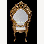 Ornate Royal Palace Throne Chair In Gold Leaf Frame And Ivory Cream Fabric 3 - Hampshire Barn Interiors - Ornate Royal Palace Throne Chair In Gold Leaf Frame And Ivory Cream Fabric -