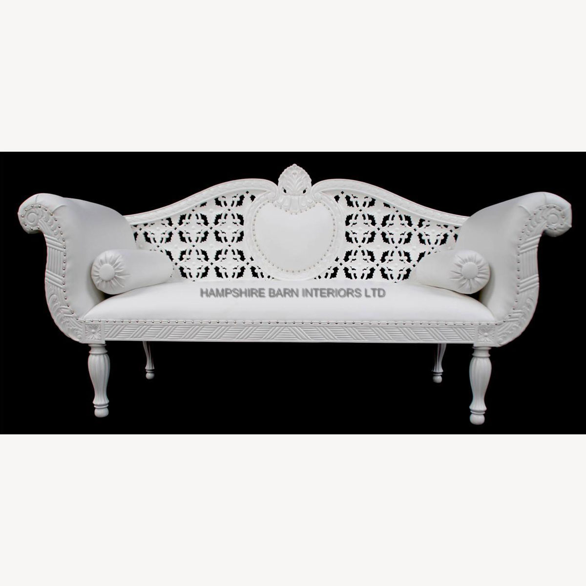Royal Wedding Set Sofa Plus Two Chairs In Gloss White In Easiclean White Faux Leather 2 - Hampshire Barn Interiors - Royal Wedding Set (Sofa Plus Two Chairs) In Gloss White In Easiclean White Faux Leather -
