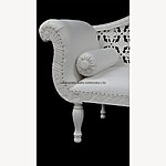 Royal Wedding Set Sofa Plus Two Chairs In Gloss White In Easiclean White Faux Leather 6 - Hampshire Barn Interiors - Royal Wedding Set (Sofa Plus Two Chairs) In Gloss White In Easiclean White Faux Leather -
