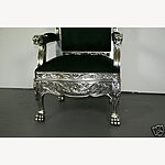 Tudor Royal Throne Chair In Silver And Black 2 - Hampshire Barn Interiors - Tudor Royal Throne Chair In Silver And Black -