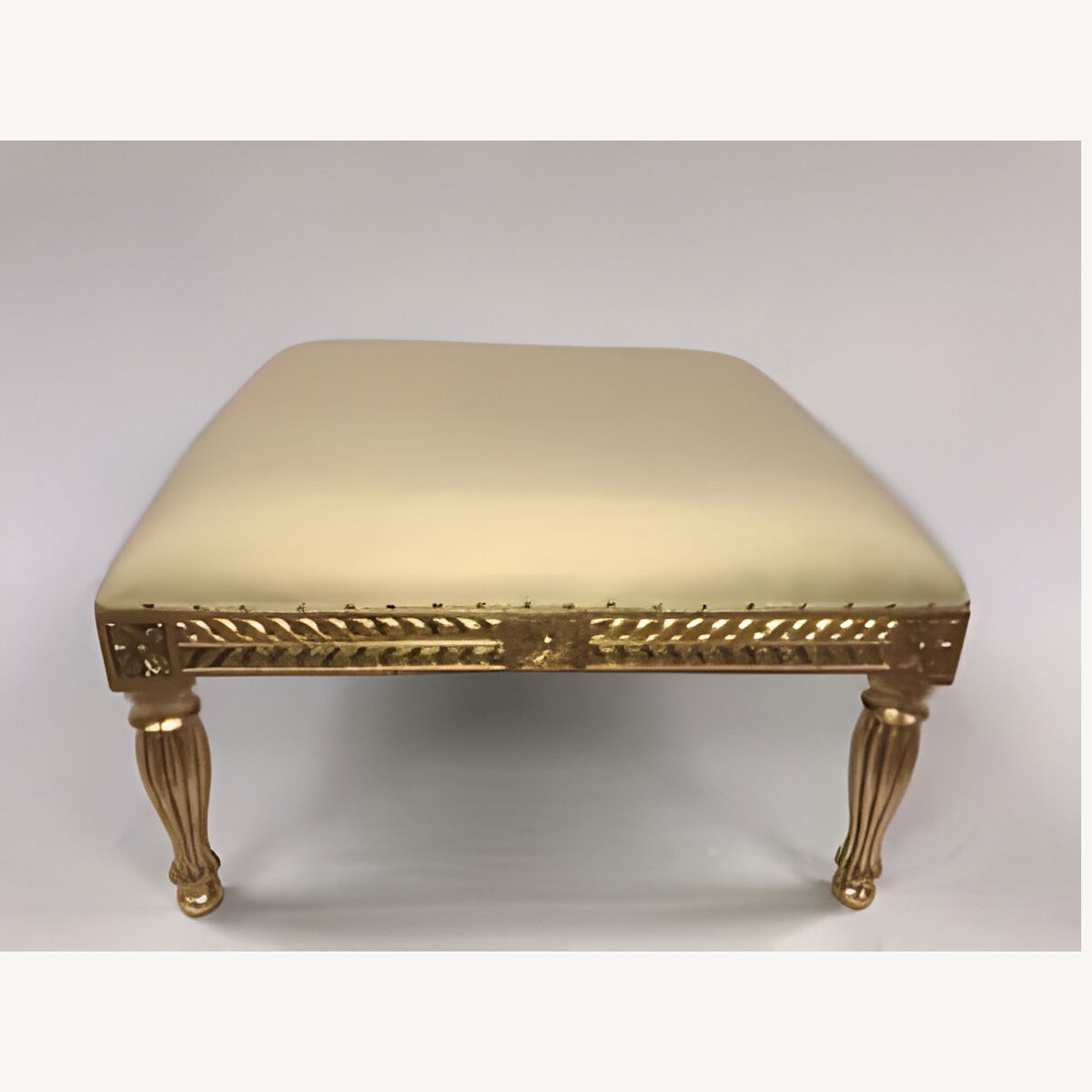 Wedding Large Stool Gold Leaf Frame With Easiclean Faux Leather 3 - Hampshire Barn Interiors - Wedding Large Stool Gold Leaf Frame With Easiclean Faux Leather -