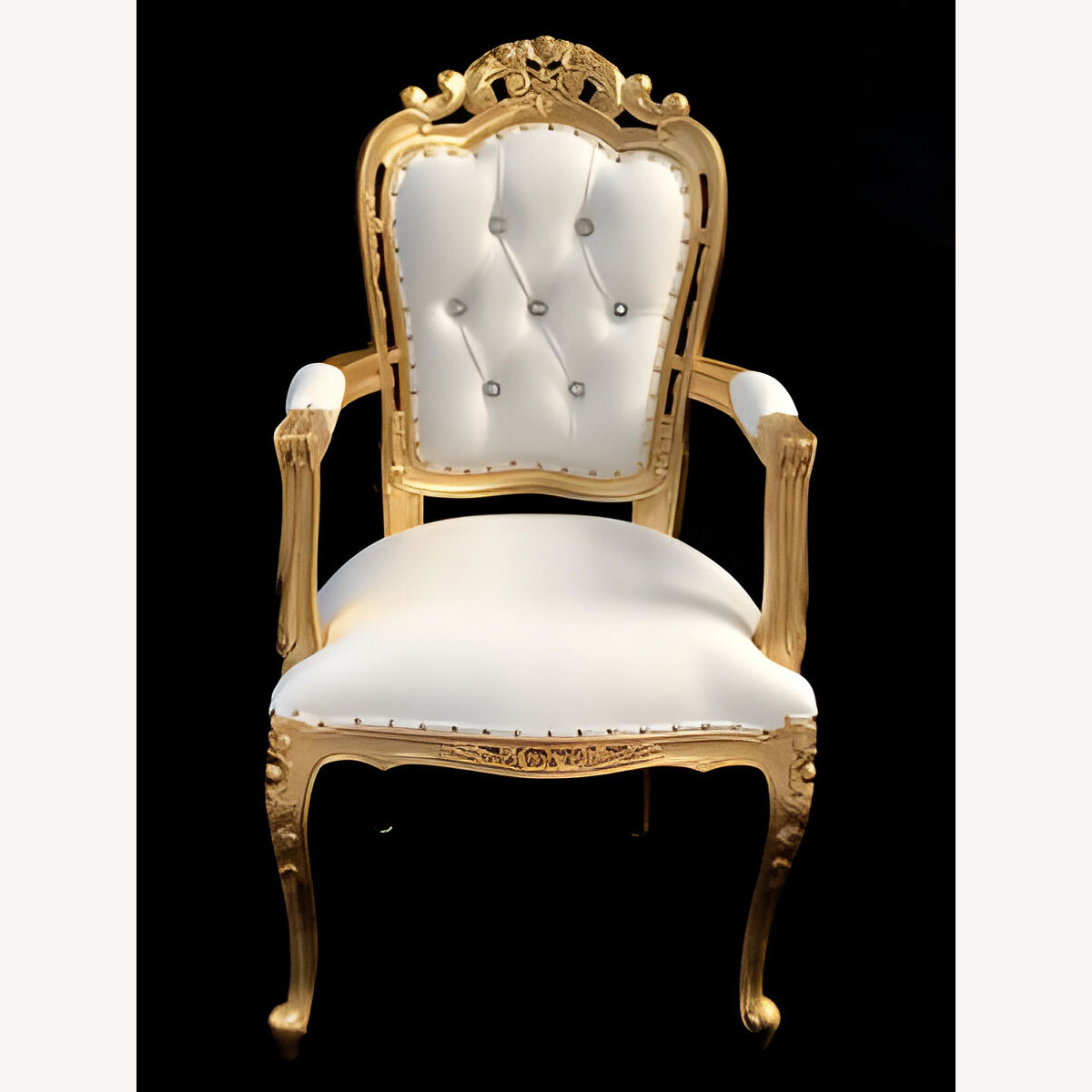 Hampshire Wedding Set With Gold Leaf Frames White Faux Leather With Crystals Sofa Plus 2 x Chairs As Shown All Matching 2 - Hampshire Barn Interiors - Hampshire Wedding Set With Gold Leaf Frames White Faux Leather With Crystals Sofa Plus 2 x Chairs As Shown All Matching -